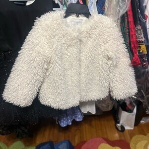 Janie and Jack Cream Furry Jacket